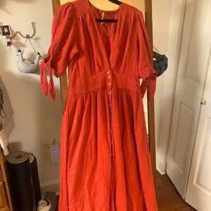 Free people burnt orange dress